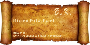 Bienenfeld Kund névjegykártya